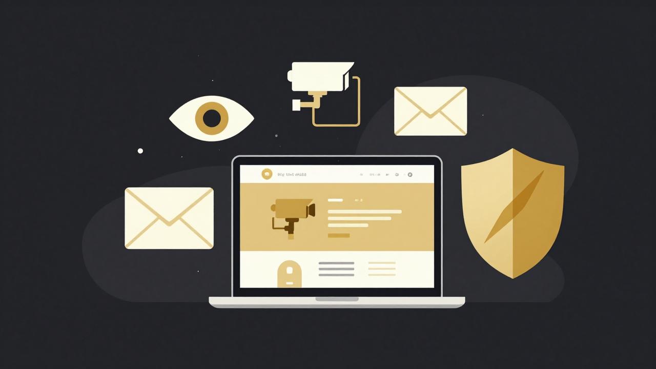 Laptop surrounded by data collection icons
